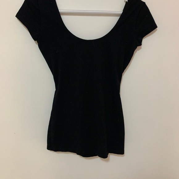 Black scoop neck garage, open back with cross size small